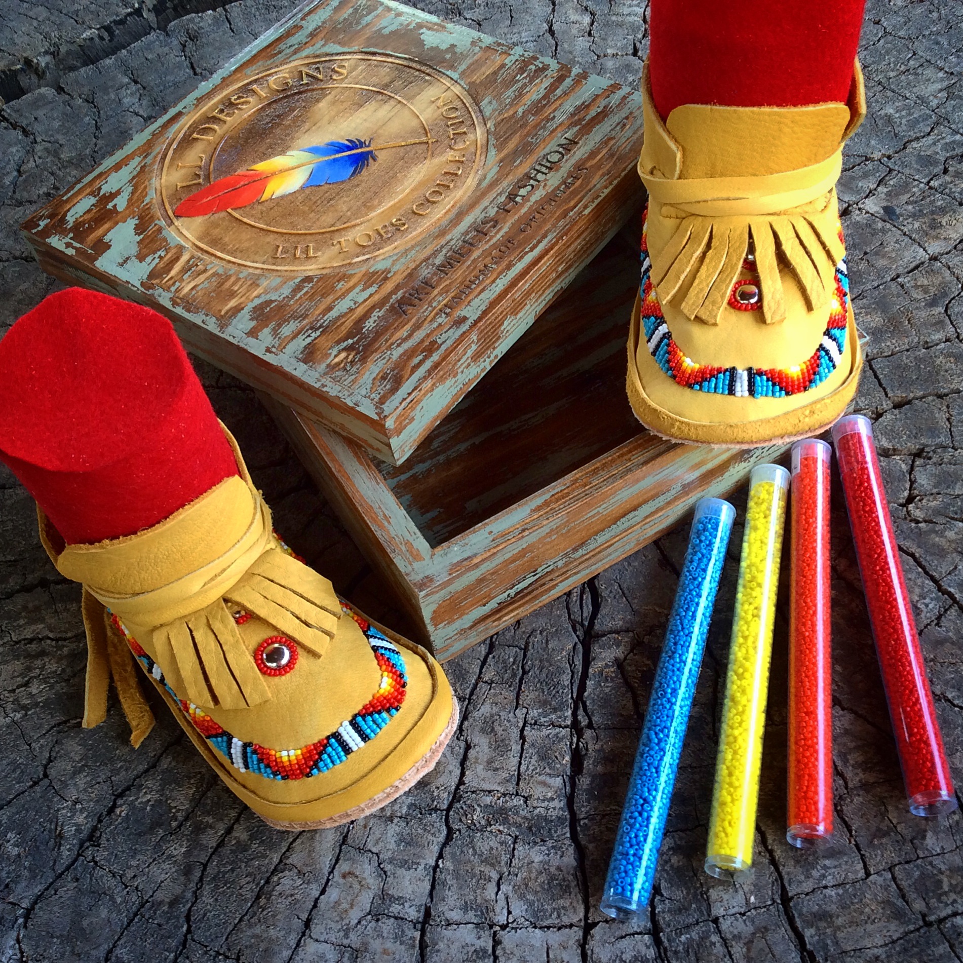 native american beaded baby moccasins