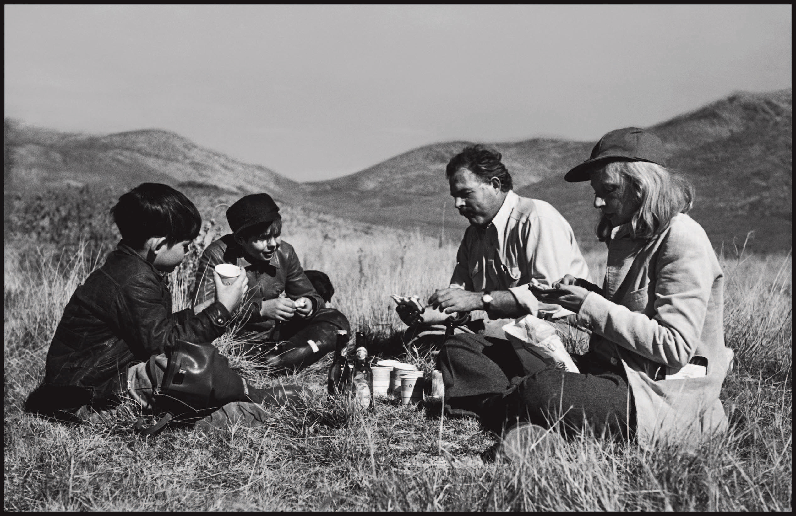 Hemingway picnicked with his third wife, Martha Gellhorn, and sons in the hills of Sun Valley, which reminded him of the Spanish countryside. Photography: © Robert Capa/International Center of Photography/Magnum Photos