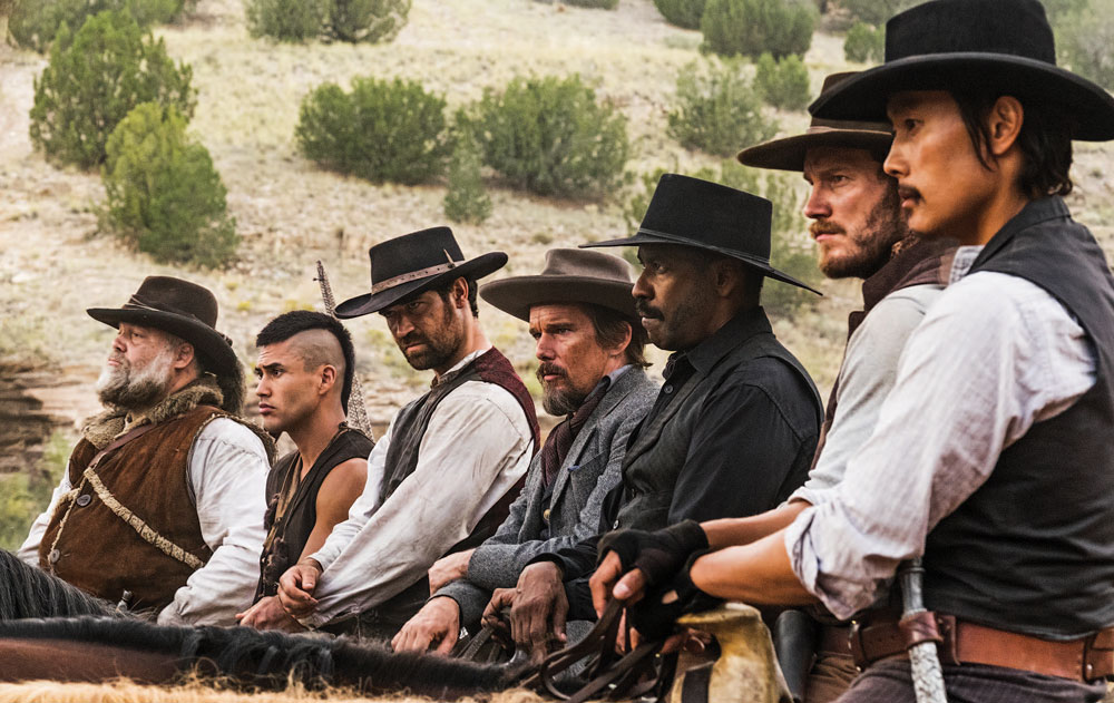 The remake of the classic The Magnificent Seven (itself a remake of Akira Kurosawa’s Seven Samurai ) is the second of back-to-back westerns for Hawke. Photography: Scott Garfield/Courtesy Sony