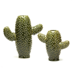 Cactus Garden Green Sculptured Vases, C&I Shop