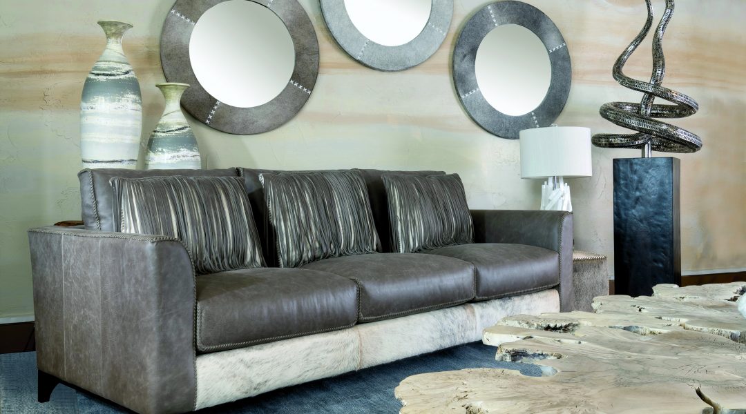 Gray Leather Couch Cowboys and Indians Magazine