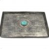 J. Alexander Stamped Tray With Turquoise