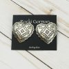Rocki Gorman Stamped Heart Earrings