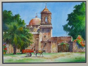 The Mission, Edith Maskey, watercolor