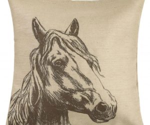 Horse Burlap Pillow