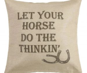 Horse Phrase Burlap Pillow