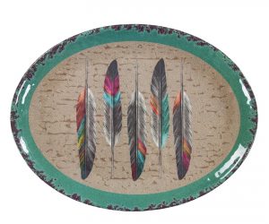 Tossed Feathers Melamine Serving Platter