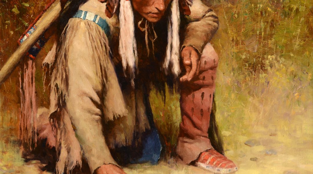 Liang ZS-Turtle Talk-2021 oil on linen- 36x26 - Cowboys and