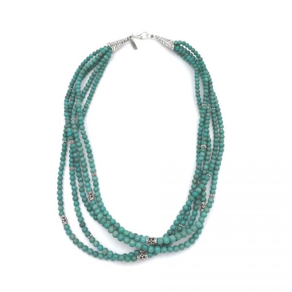 Five Strand Green Turquoise Necklace by Paige Wallace