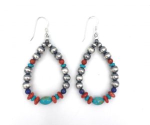 Navajo Pearl & Mixed Stone Earrings by Paige Wallace