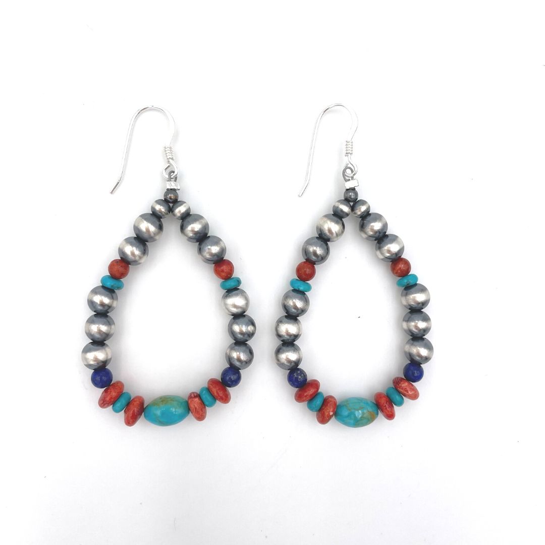 Navajo Pearl & Mixed Stone Earrings by Paige Wallace