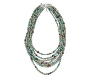 Seven Strand Green Turquoise Necklace by Paige Wallace