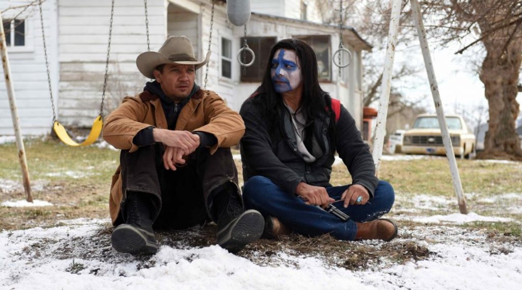 Jeremy Renner and Gil Birmingham in "Wind River"