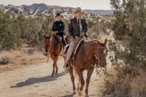 Jessica Matten and A Martinez in "Dark Winds"