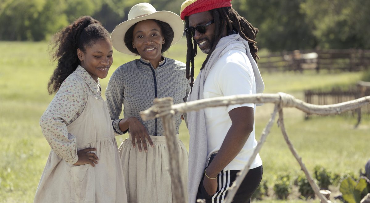 Demi Singleton, Lauren E. Banks and Damian Marcano of "Lawmen: Bass Reeves."