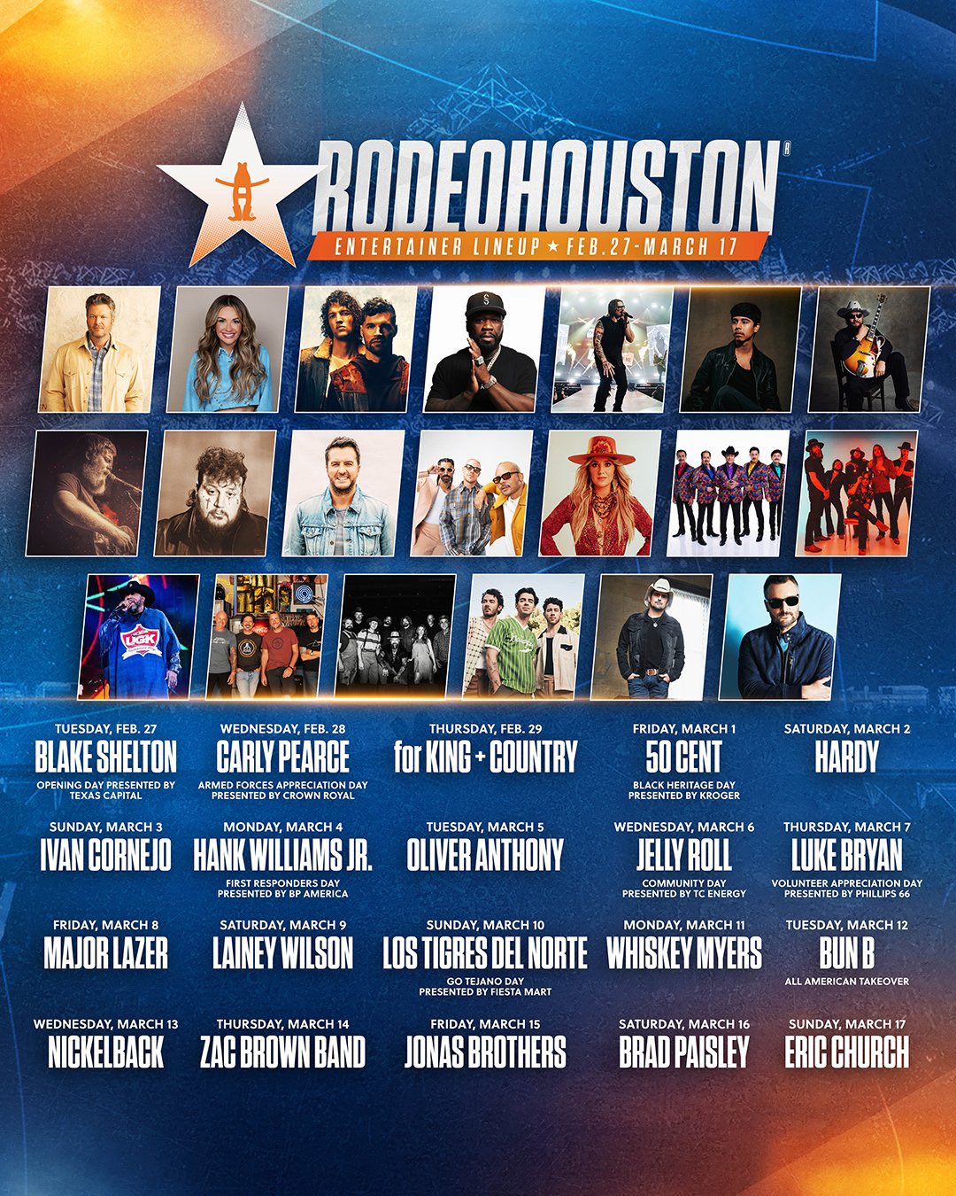 The 2024 Houston Livestock Show And Rodeo Concert Lineup