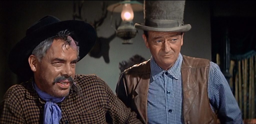 Lee Marvin and John Wayne in "The Comancheros"