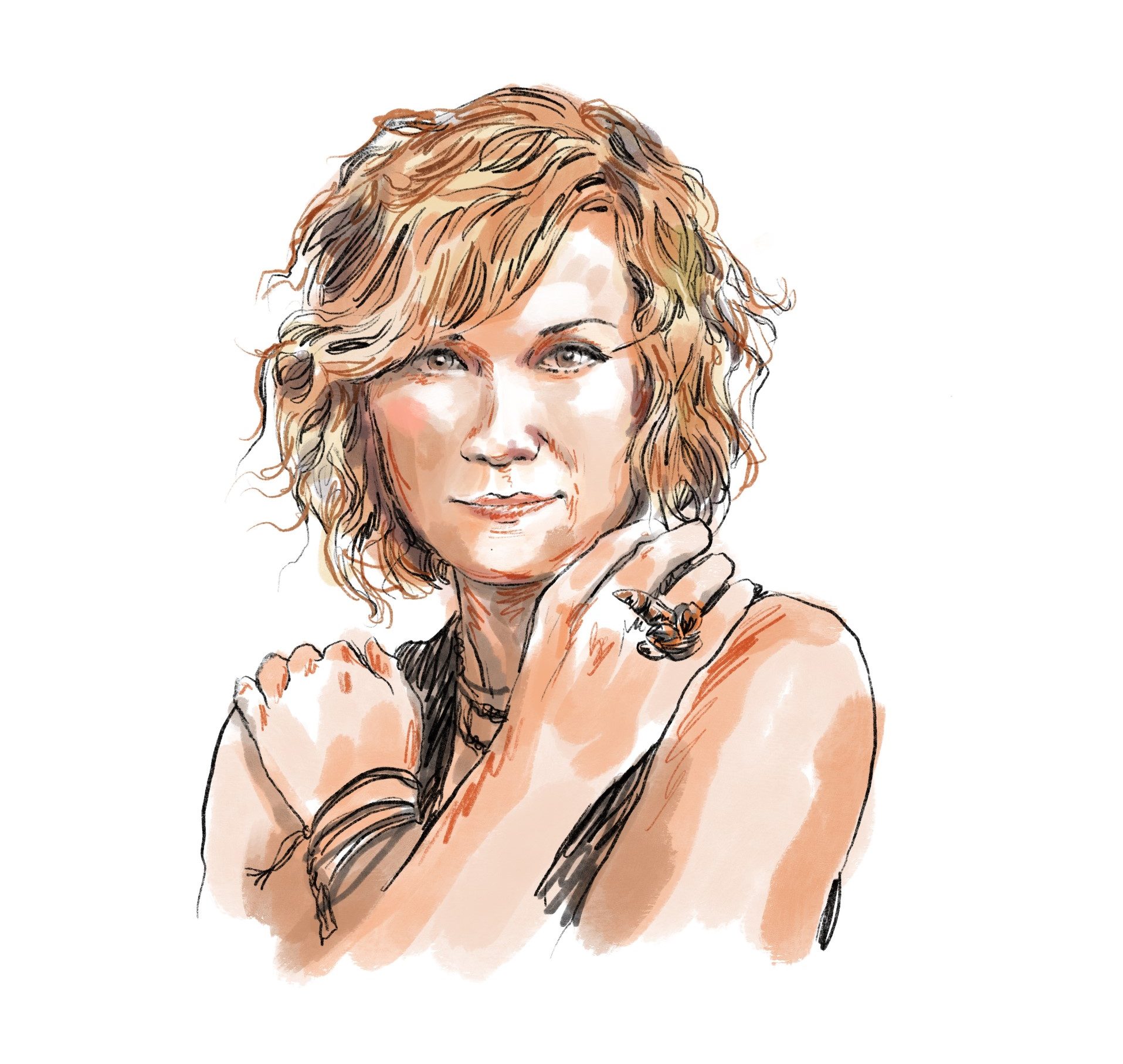 Illustration of Jennifer Nettles headshot against a white background.