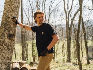 Luke Grimes wearing Carhatt