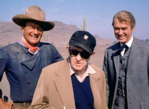 John Wayne, John Ford and James Stewart on location for "The Man Who Shot Liberty Valance."