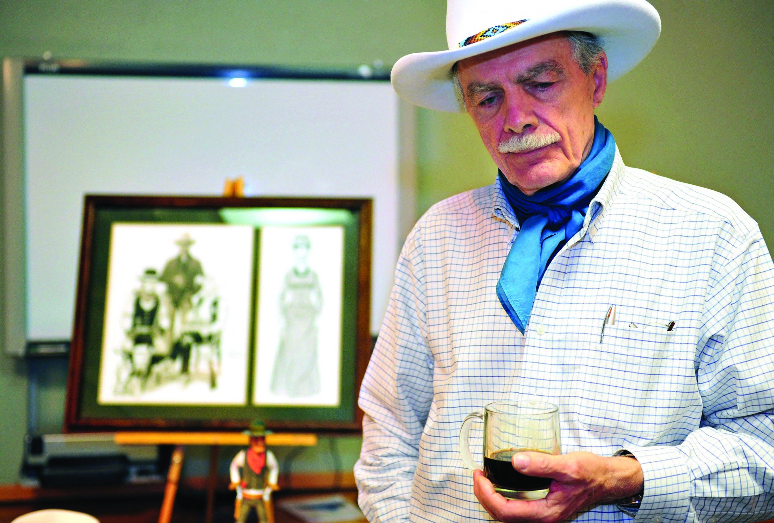 Inspired by the cowboys of his Montana youth, Stan Lynde (pictured) created the long-running comic strips Rick O’Shay and Latigo; pictured here in November 2012, he died at 81 in August 2013.