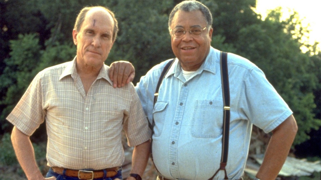 Robert Duvall and James Earl Jones in "A Family Thing"