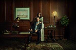 Jon Hamm as Monty Miller and Demi Moore as Cami Miller in "Landman"