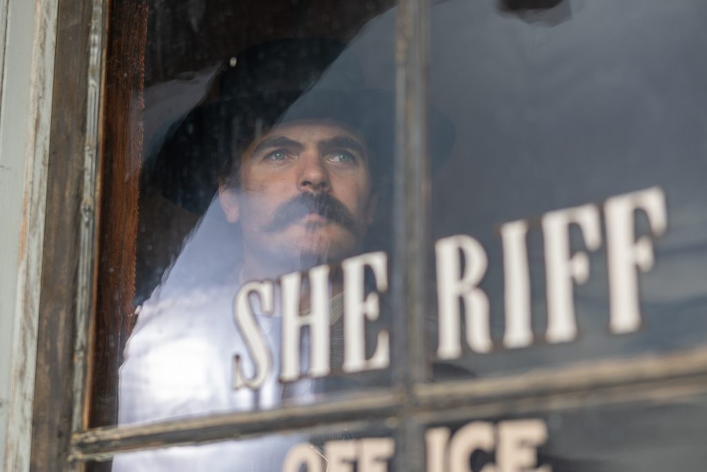Alex Roe as Pat Garrett in "Billy the Kid."