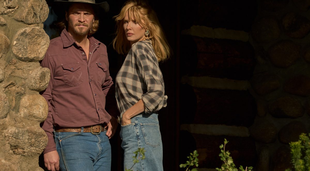 Luke Grimes and Kelly Reilly in "Yellowstone"