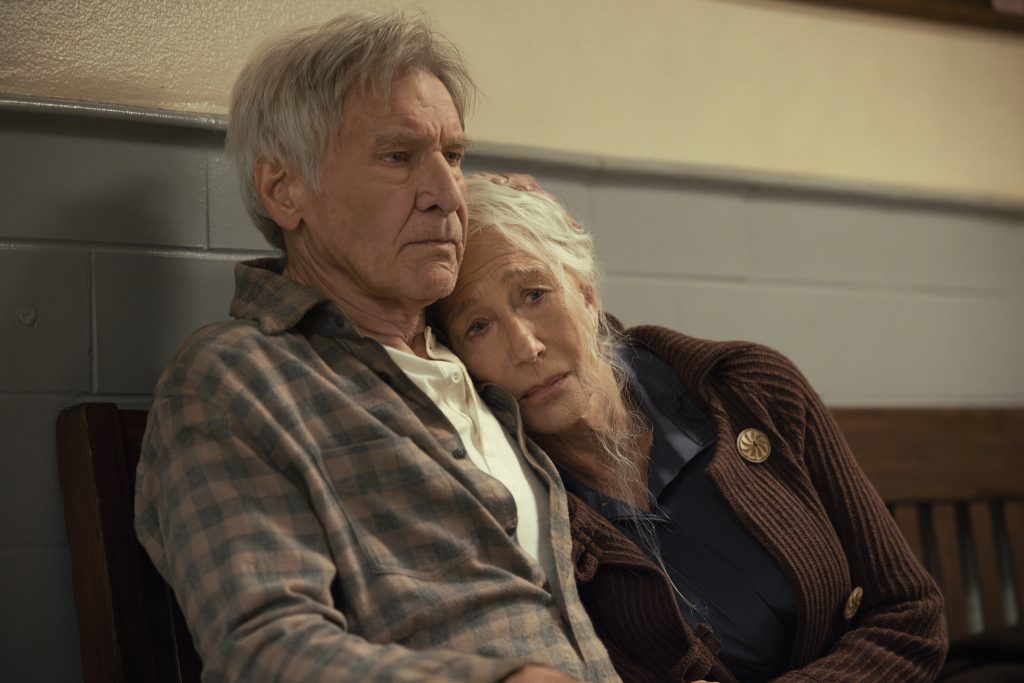 Harrison Ford as Jacob Dutton and Helen Mirren as Cara Dutton in season 2, episode 7 of "1923."