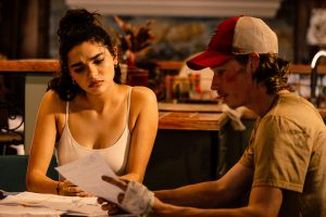 Paulina Chvez as Ariana and Jacob Lofland as Cooper Norris in "Landman"