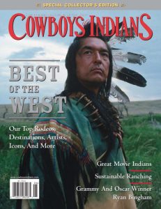 Graham Greene on the cover of Cowboys & Indians Magazine
