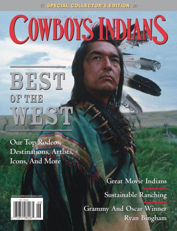 Graham Greene on the cover of Cowboys & Indians Magazine
