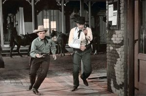Audie Murphy and Walter Matthau in "Ride a Crooked Taril"