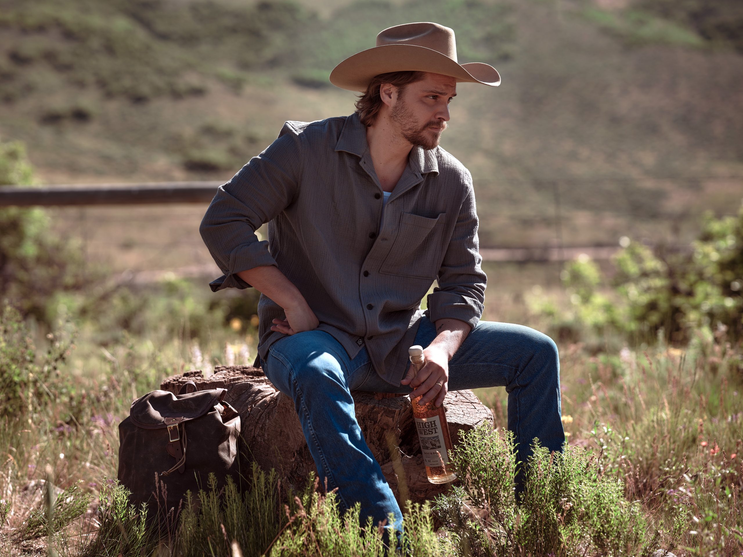 Luke Grimes with High West whiskey