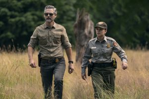 Eric Bana and Lily Santiago in "Untamed"