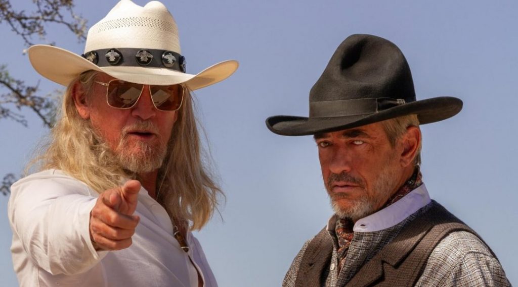 William Shockley directs Dermot Mulroney in "Dark Shadows"