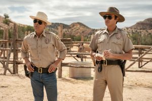 Zahn McClarnon and Kiowa Gordon in "Dark Winds"