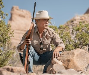 Zahn McClarnon as Joe Leaphorn in "Dark Winds"