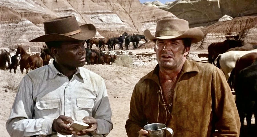Sidney Pitier and James Garner in "Duel at Diablo"